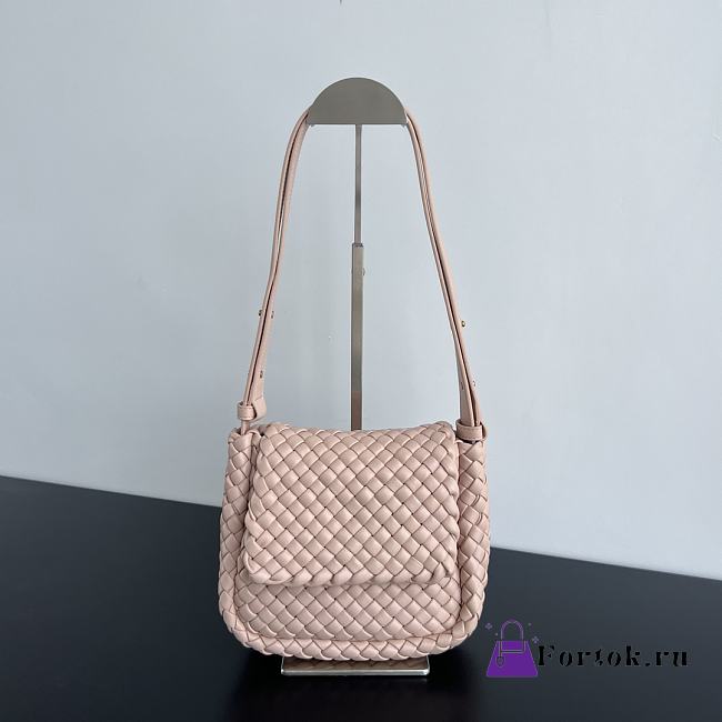 Fortok Bottega Veneta Mini Cobble Shoulder Bag Lotus 19x17x6cm - 1