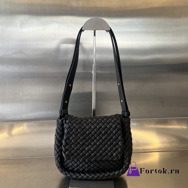 Fortok Bottega Veneta Mini Cobble Shoulder Bag Black 19x17x6cm - 1