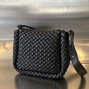 Fortok Bottega Veneta Mini Cobble Shoulder Bag Black 19x17x6cm - 6