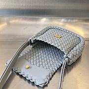 Fortok Bottega Veneta Mini Cobble Shoulder Bag Grey 19x17x6cm - 6