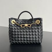 Fortok Bottega Veneta Black Small Andiamo Bag With Chain 25x22x10.5cm - 1