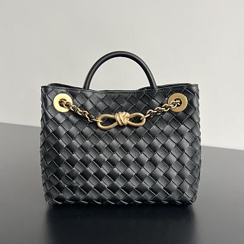 Fortok Bottega Veneta Black Small Andiamo Bag With Chain 25x22x10.5cm