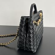 Fortok Bottega Veneta Black Small Andiamo Bag With Chain 25x22x10.5cm - 6