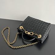Fortok Bottega Veneta Black Small Andiamo Bag With Chain 25x22x10.5cm - 5