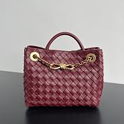 Fortok Bottega Veneta Burgundy Small Andiamo Bag With Chain 25x22x10.5cm - 1