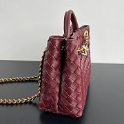 Fortok Bottega Veneta Burgundy Small Andiamo Bag With Chain 25x22x10.5cm - 6