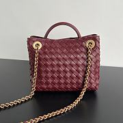 Fortok Bottega Veneta Burgundy Small Andiamo Bag With Chain 25x22x10.5cm - 5