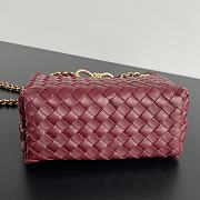 Fortok Bottega Veneta Burgundy Small Andiamo Bag With Chain 25x22x10.5cm - 2