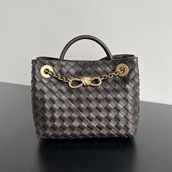 Fortok Bottega Veneta Brown Small Andiamo Bag With Chain 25x22x10.5cm