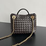 Fortok Bottega Veneta Brown Small Andiamo Bag With Chain 25x22x10.5cm - 6