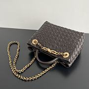 Fortok Bottega Veneta Brown Small Andiamo Bag With Chain 25x22x10.5cm - 4