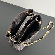 Fortok Bottega Veneta Brown Small Andiamo Bag With Chain 25x22x10.5cm - 3