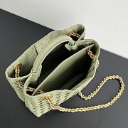 Fortok Bottega Veneta Green Mint Small Andiamo Bag With Chain 25x22x10.5cm - 6