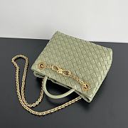 Fortok Bottega Veneta Green Mint Small Andiamo Bag With Chain 25x22x10.5cm - 3