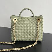 Fortok Bottega Veneta Green Mint Small Andiamo Bag With Chain 25x22x10.5cm - 4