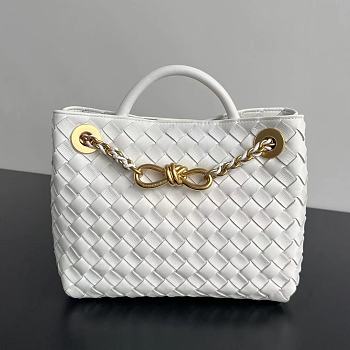 Fortok Bottega Veneta White Small Andiamo Bag With Chain 25x22x10.5cm