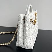 Fortok Bottega Veneta White Small Andiamo Bag With Chain 25x22x10.5cm - 6