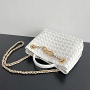 Fortok Bottega Veneta White Small Andiamo Bag With Chain 25x22x10.5cm - 5