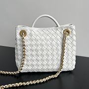 Fortok Bottega Veneta White Small Andiamo Bag With Chain 25x22x10.5cm - 2