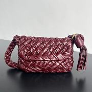 Fortok Bottega Veneta Kalimero Citta Shoulder Bag Burgundy 25x18x5.5cm - 1