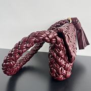 Fortok Bottega Veneta Kalimero Citta Shoulder Bag Burgundy 25x18x5.5cm - 5