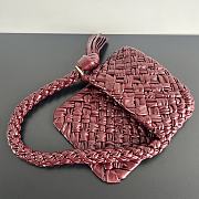 Fortok Bottega Veneta Kalimero Citta Shoulder Bag Burgundy 25x18x5.5cm - 3