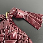 Fortok Bottega Veneta Kalimero Citta Shoulder Bag Burgundy 25x18x5.5cm - 2