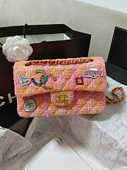 Fortok Chanel 24C Badge Pink Flap Bag 20cm - 1