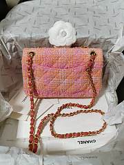 Fortok Chanel 24C Badge Pink Flap Bag 20cm - 2