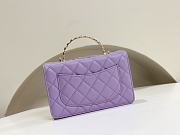 Fortok Chanel Purple Lambskin Bag With Strap Effect Powder & Gold Alloy A96058 19cm  - 6