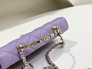 Fortok Chanel Purple Lambskin Bag With Strap Effect Powder & Gold Alloy A96058 19cm  - 3