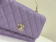 Fortok Chanel Purple Lambskin Bag With Strap Effect Powder & Gold Alloy A96058 19cm  - 4