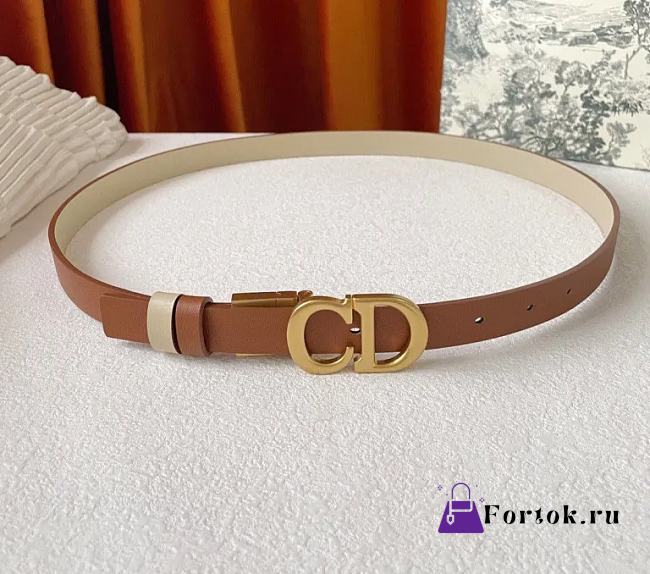 Fortok Dior Reversible Saddle Belt Brown and Caramel 2cm - 1