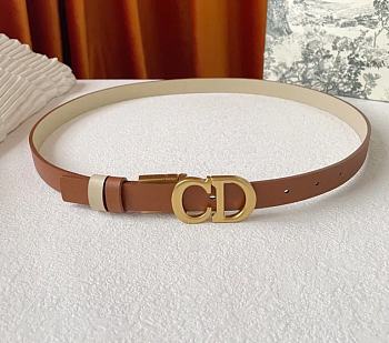 Fortok Dior Reversible Saddle Belt Brown and Caramel 2cm