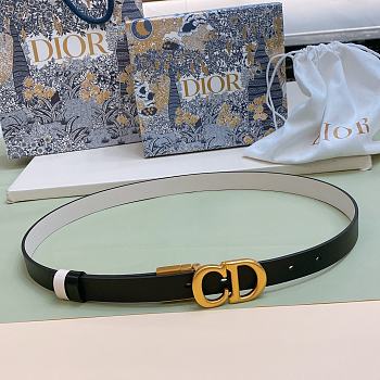 Fortok Dior 30 Montaigne Reversible Belt Black and White 2cm