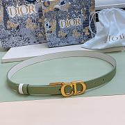 Fortok Dior 30 Montaigne Reversible Belt Green and White 2cm - 1