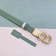 Fortok Dior 30 Montaigne Reversible Belt Green and White 2cm - 4