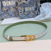 Fortok Dior 30 Montaigne Reversible Belt Green and White 2cm - 2