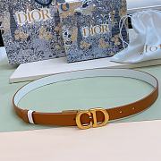 Fortok Dior 30 Montaigne Reversible Belt Brown and White 2cm - 1