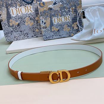 Fortok Dior 30 Montaigne Reversible Belt Brown and White 2cm