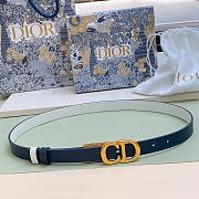 Fortok Dior 30 Montaigne Reversible Belt Blue and White 2cm - 1