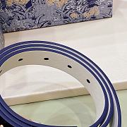 Fortok Dior 30 Montaigne Reversible Belt Blue and White 2cm - 5