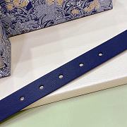 Fortok Dior 30 Montaigne Reversible Belt Blue and White 2cm - 4