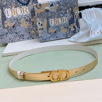 Fortok Dior 30 Montaigne Reversible Belt Gold and White 2cm