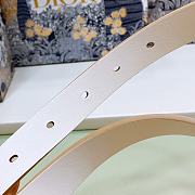 Fortok Dior 30 Montaigne Reversible Belt Gold and White 2cm - 5