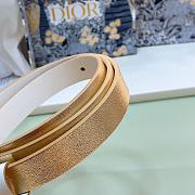 Fortok Dior 30 Montaigne Reversible Belt Gold and White 2cm - 4