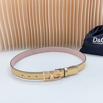 Fortok Dolce & Gabbana Reversible Belt Gold and Pink 3cm