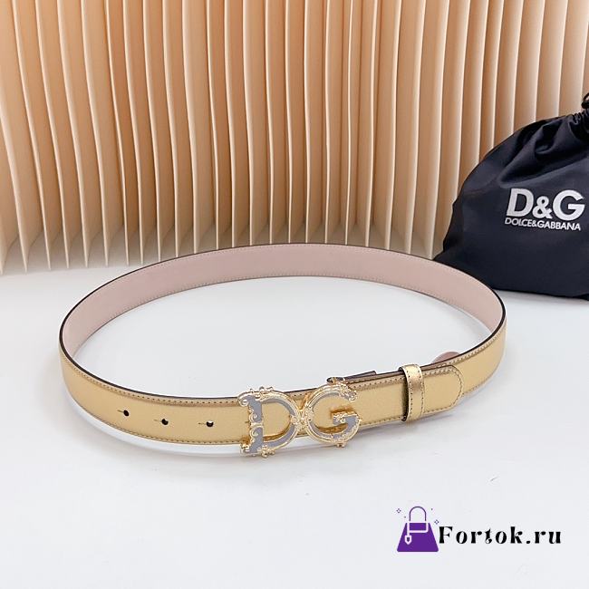 Fortok Dolce & Gabbana Reversible Belt Gold and Pink Copper Hardware 3cm - 1