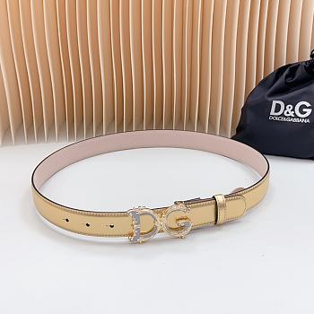 Fortok Dolce & Gabbana Reversible Belt Gold and Pink Copper Hardware 3cm