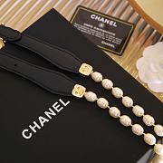 Fortok Chanel 24C Black Calfskin Belt With Pearsl and Golden Metal - 3